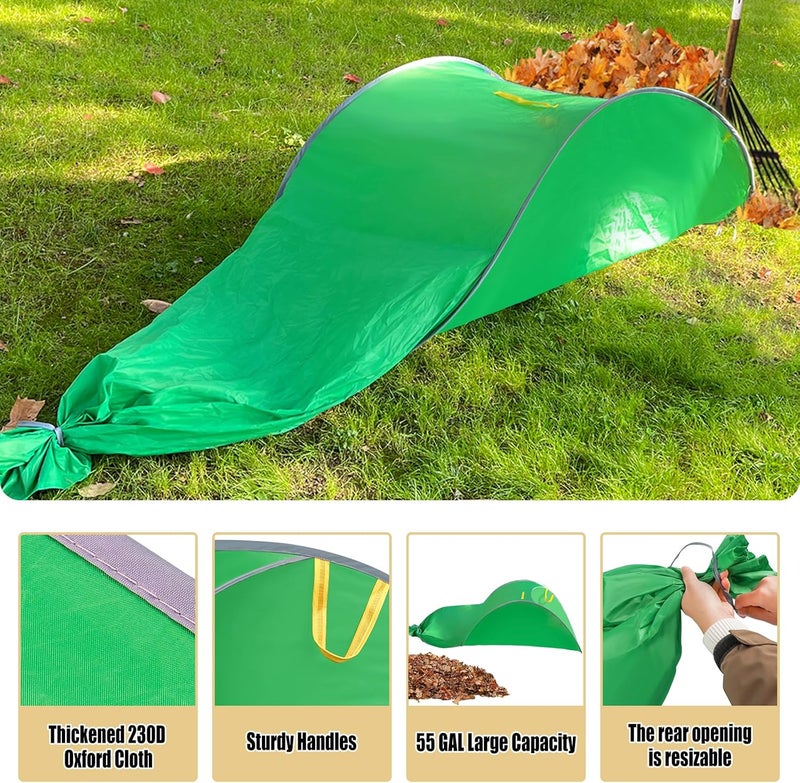 UQM Leaf Collector,Extra Large Portable Pop Up Leaf Bags, Foldable Leaf Pick Up Tools, Reusable Yard Garden Bags for Leaves Lawn Trash - Image 3